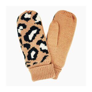 Tigerstars Camel Leopard Pattern Mitten Fleece Lining Gloves